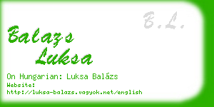 balazs luksa business card