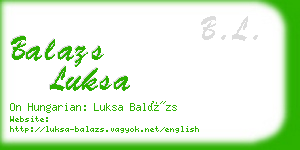 balazs luksa business card